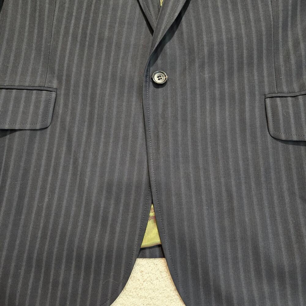 Ted Baker London Single Breasted Black Pinstripe Suit Jacket Men's 47 - Picture 3 of 15
